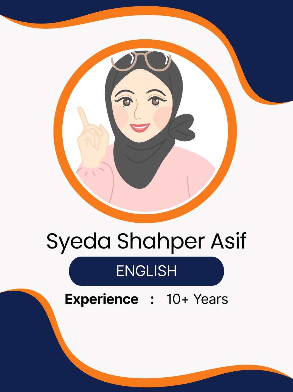 Miss Syeda Shahper Asif Faculty Card at Salar Academy