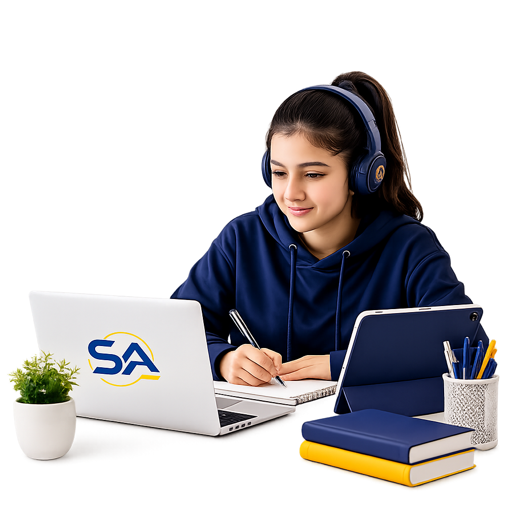 Student attending Cambridge & Edexcel online classes with Salar Academy