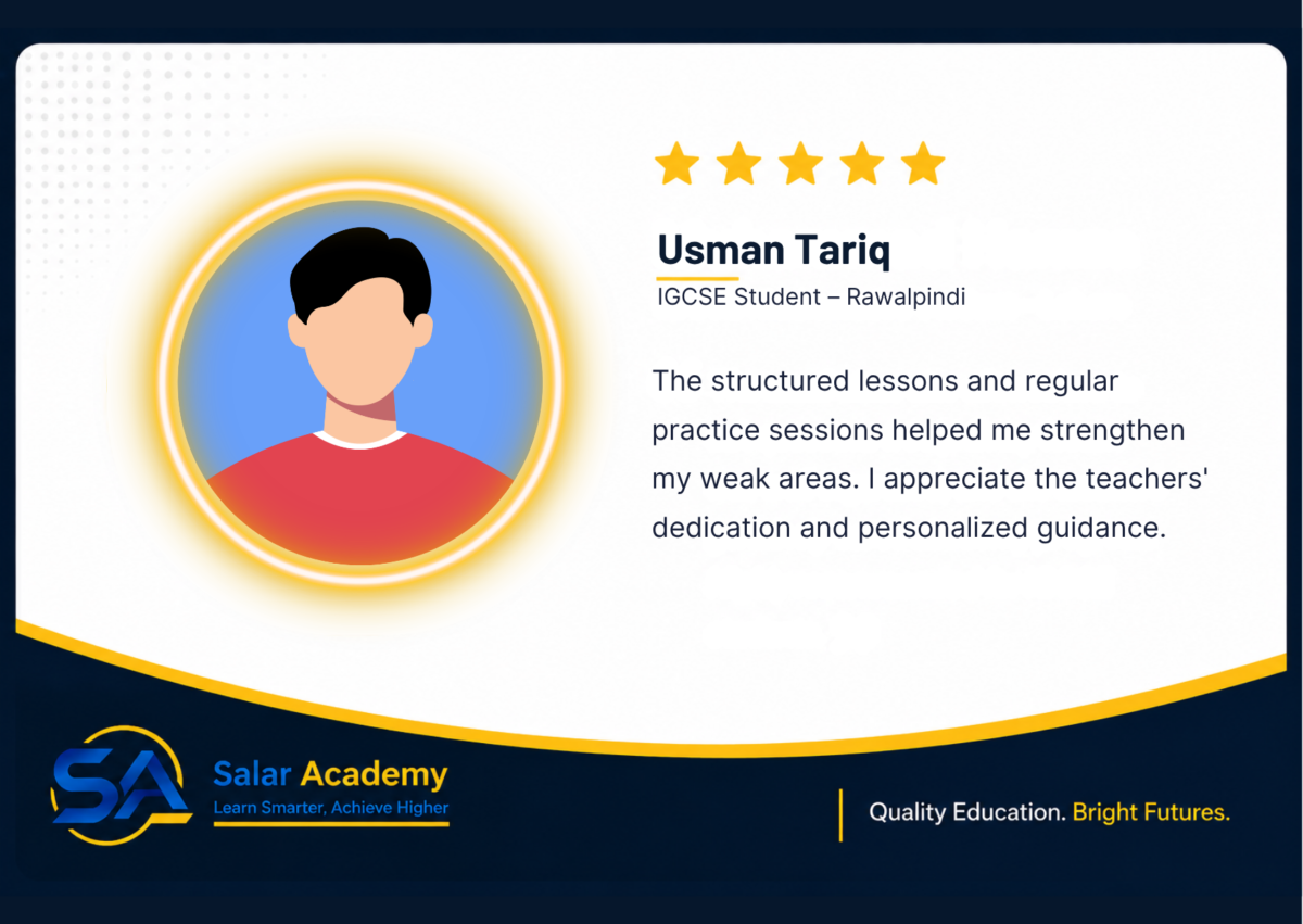Testimonial from Usman Tariq, Salar Academy student parent